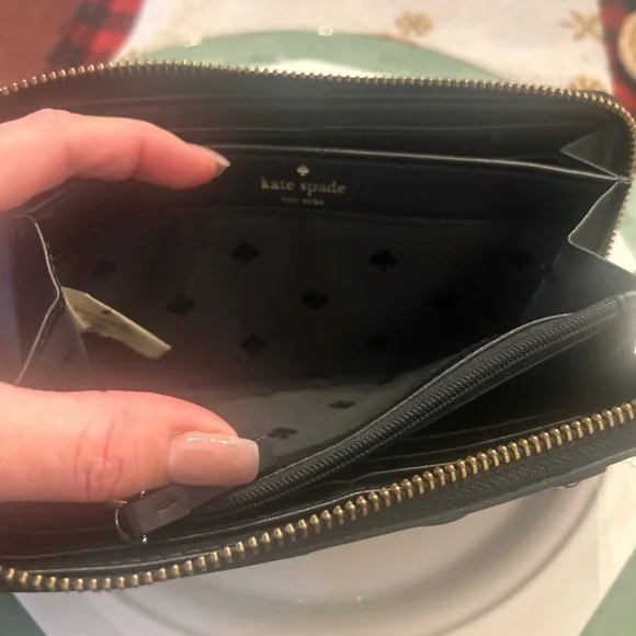 Kate Spade Black Wallet with Silver Accents - Picture 4 of 4